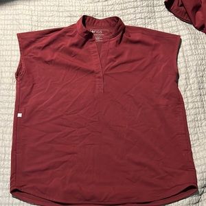 Figs Rafaela maroon top